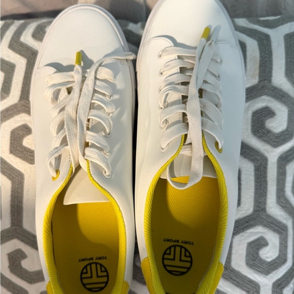 Tory Sport White and Yellow Casual Sneakers - Picture 5 of 5